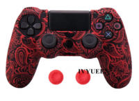 Чехол для геймпада силиконовый Dualshock 4 Камуфляжный красный лист ( Red Leaf ) от магазина Kiberzona72